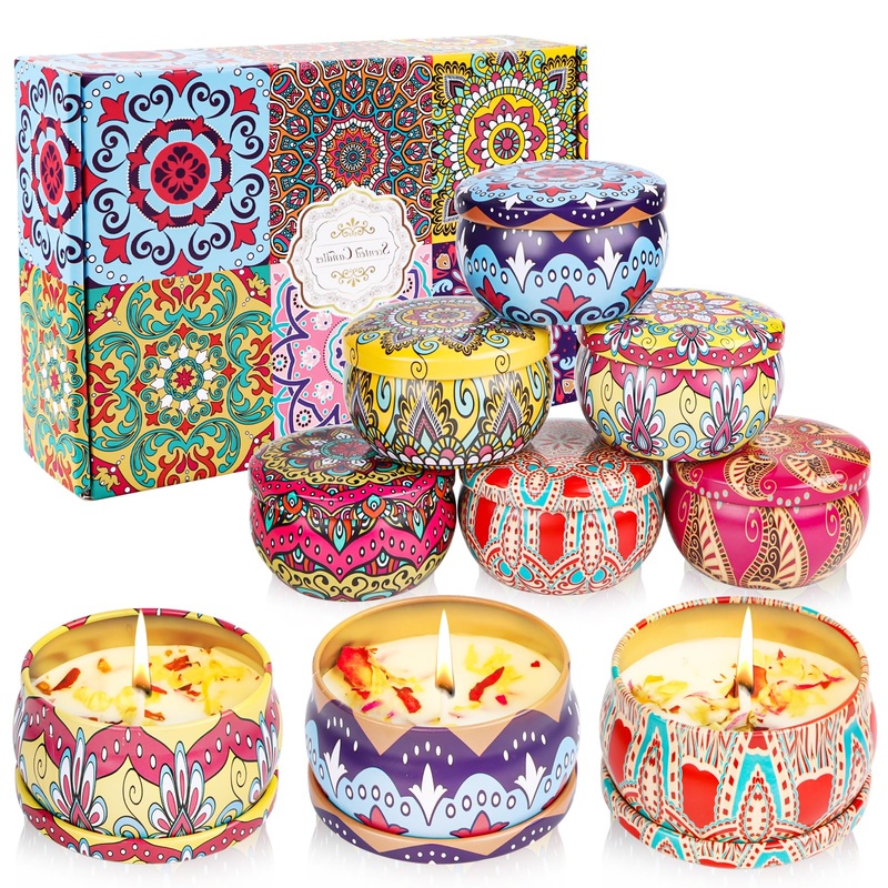 Fragrance candles gift set for women 6 pieces of aromatherapy candles set natural soy wax candles set small gift set fragrance candles for Mother’s Day Christmas birthday Valentine’s Day
