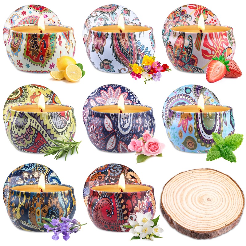 Fragrance candles gift set for women KearlGmbH 8 Pack Aromatherapy Candle set for stress relief natural soy wax women decorative scent candle for Christmas birthday Valentine’s Day XMAS