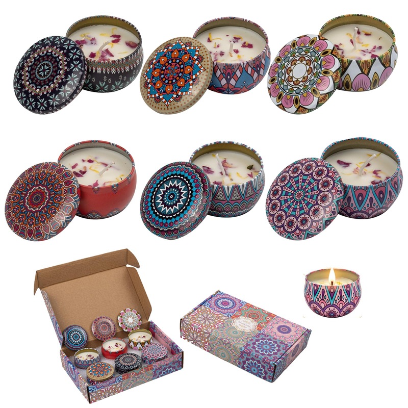 Fragrance candles gift set for women soy wax aromatherapy candles fragrance candle set soy wax candles set portable travel candles fragrance candles for women for birthday yoga massage 6 pieces