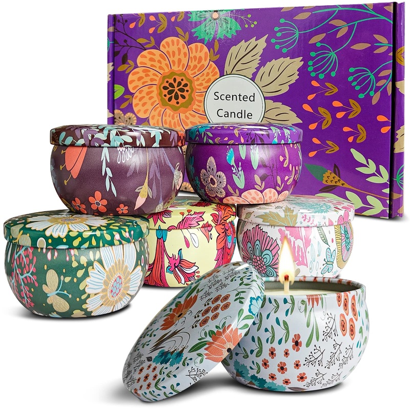 Fragrance candles gifts for women: 6 pack aromatherapy candle for house fragrant natural soy wax essential oil stress relief candle mother’s day gift set for Thanksgiving Christmas birthday f07 forest