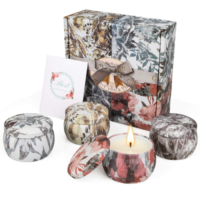 Gifts for women 4 pieces of fragrance candles pension entry gift woman soy wax aromatherapy candles for home gift for mother’s day birthday relaxation gift for women 4 fragrances