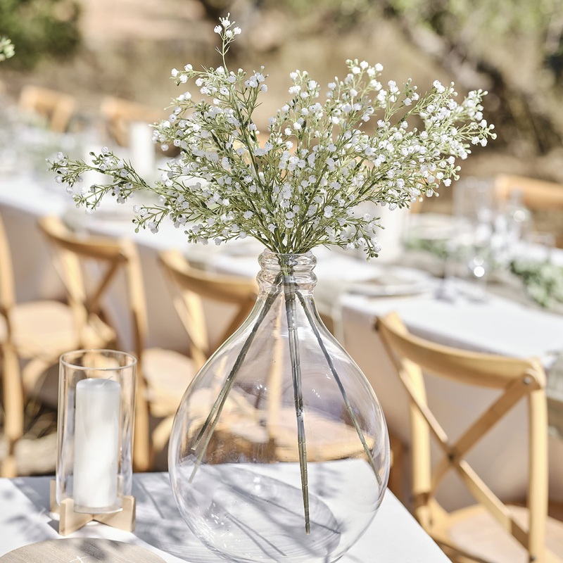 Ginger Ray Wedding Flowers Gypsophilia Artificial Leaves Pack of 5 White Baby’s Breath