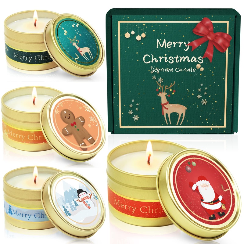 Sentorini fragrance candles Christmas gift set gifts for women 4th soy wax aromatherapy candles for Christmas decoration weddings party father’s day mother’s day Valentine’s Day yoga sherry brandy apple cinnamon winter cedar gingerbread