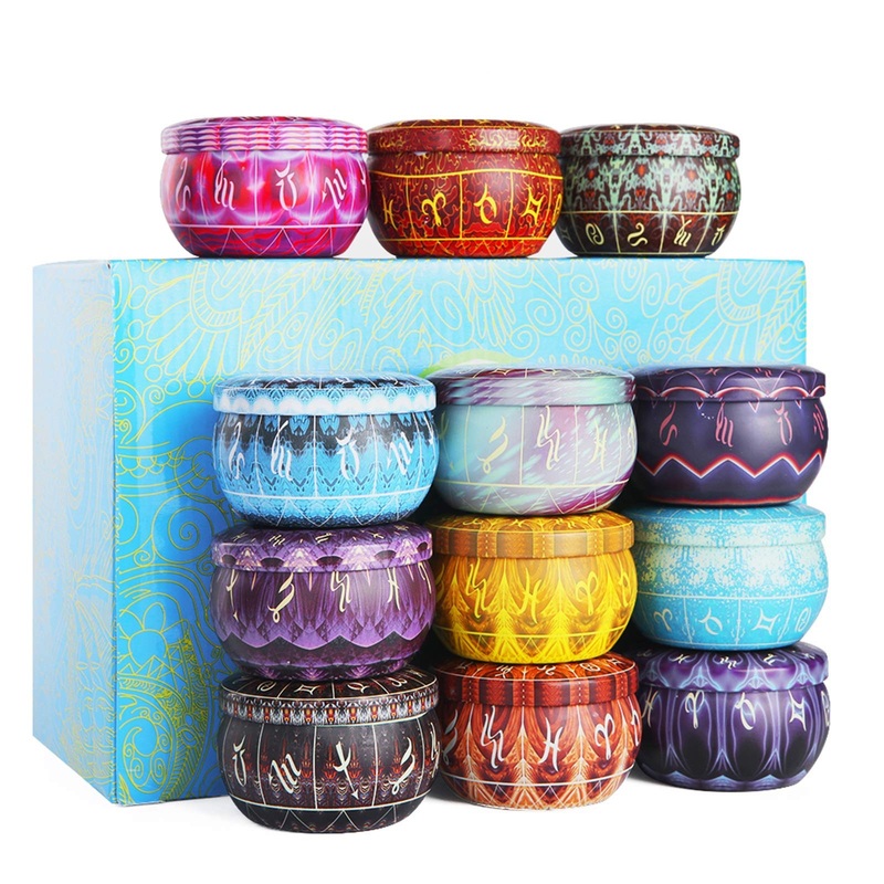 Soulpala 12 fragrance candles Gift Set 100% natural soy wax candle 12 different aroma candles for aromatherapy massage stress degrading fragrance candles for Christmas birthday mother’s day