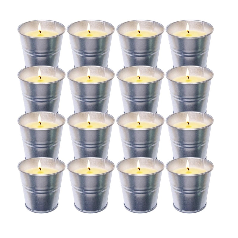 Topsics 16 pieces Citronella candle outdoor outdoor candles set natural soy wax citronella candles for garden terrace picnic camping indoor burning time 160-192 hours