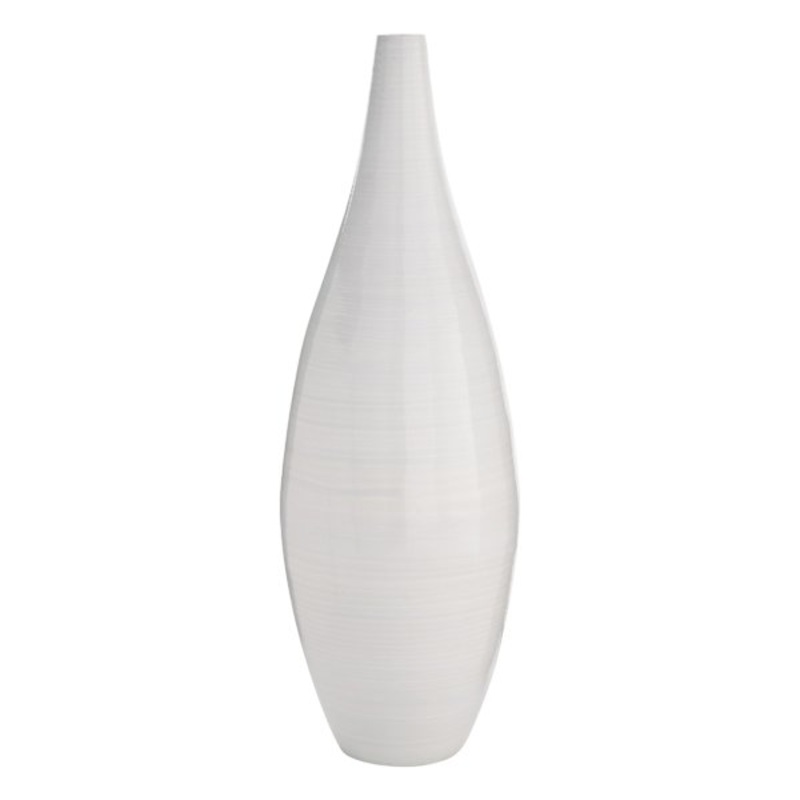 White Bamboo Vase, 36″
