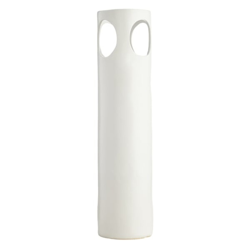 White Double Handle Ceramic Oversized Vase, 27″