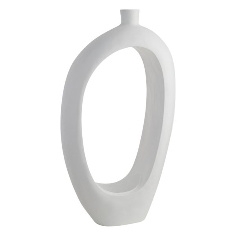 White Open Floor Vase, 40″