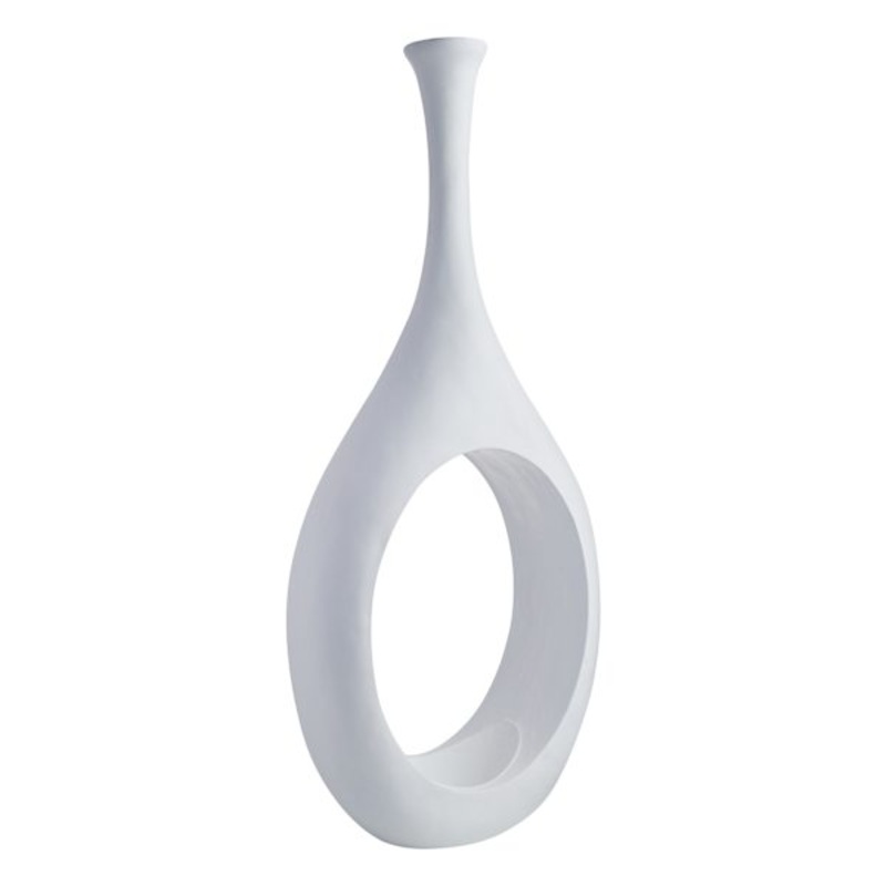 White Open Floor Vase, 48″