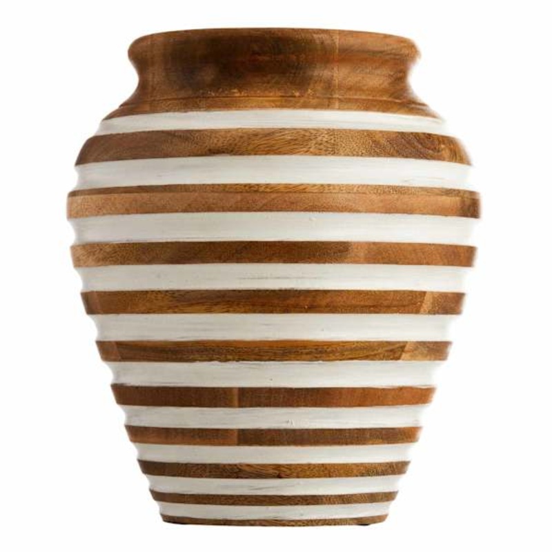 Wood Carved Vase, 9.5″