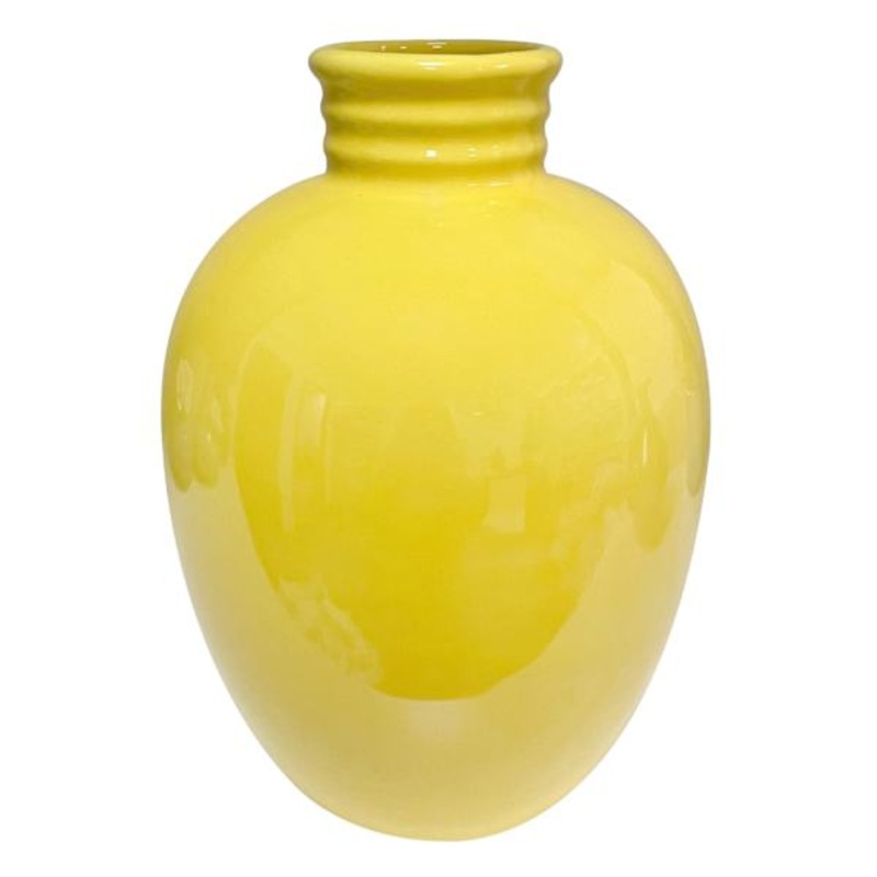 Yellow Ceramic Vase, 7″