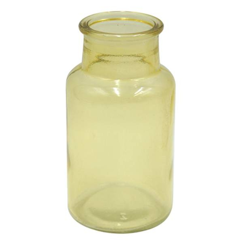 Yellow Glass Bud Vase, 5″