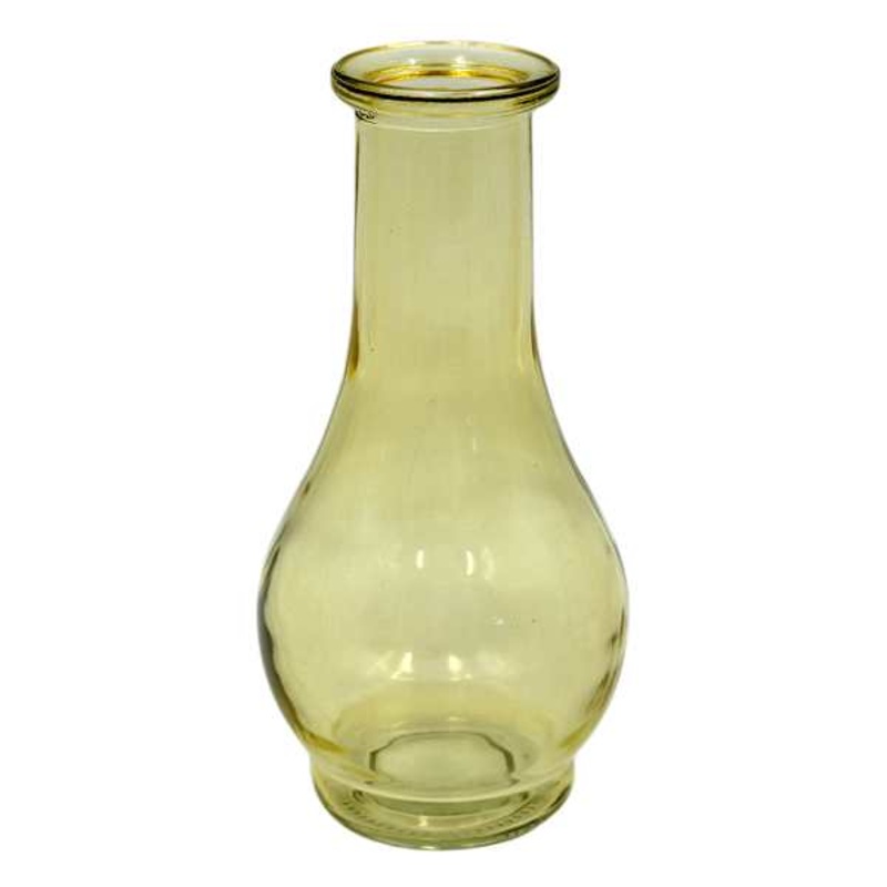 Yellow Glass Bud Vase, 7″
