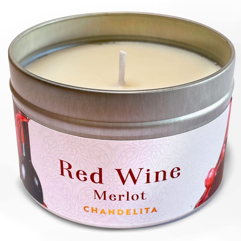 Chandelita Rotwein Merlot fragrance candle with natural soy wax to meditate and relax our mind and body to enjoy a feeling of well -being.