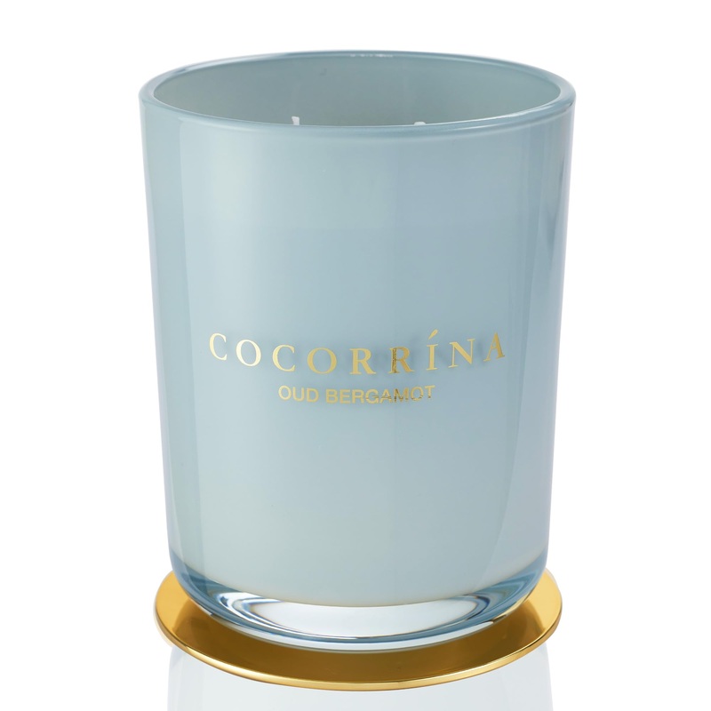 Cocorr na Candle fragrance candle in a glass – Oud Bergamot burning time up to 46 hours with 2 wicks natural soy candle Christmas gift candle 420g oud bergamot 420g