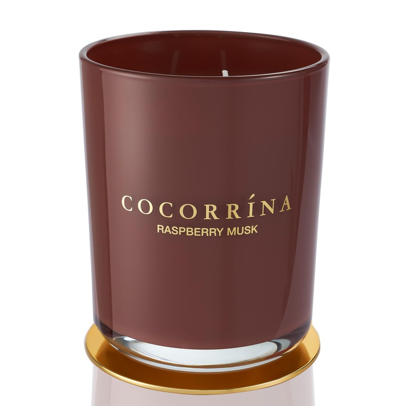 Cocorr na Candle fragrance candle in a glass – raspberry musk burning time up to 46 hours with 2 wicks natural soy candle Christmas gift candle 420g raspberry musk 420g