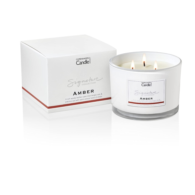Luxury Scented Candles Gifts for Women | Natural Wax Blend | 35 Hours Burn time | Hotel Collection | The Copenhagen Company – Amber (12oz) 12oz Amber 12oz