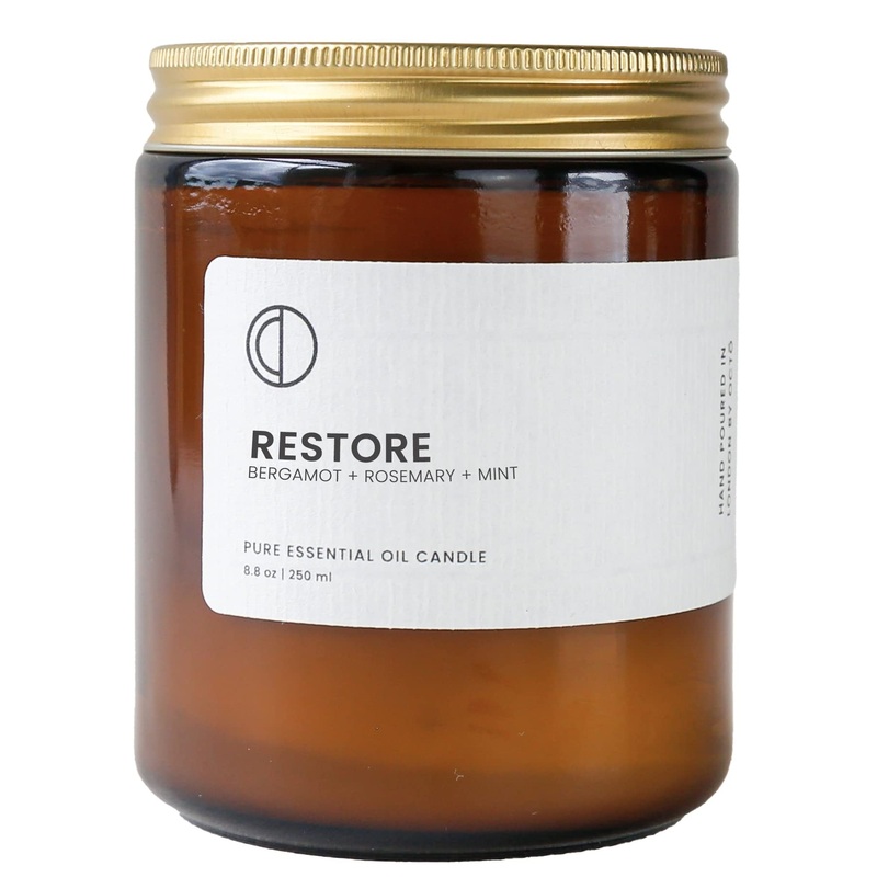 Oct Restore Bergamot + Rosmarin + Mint |Fragrance candle made with essential oils and soy wax.250 ml bergamot + rosemary + mint 250ml