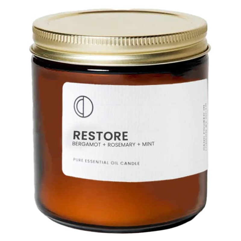 Oct Restore Bergamot + Rosmarin + Mint |Fragrance candle made with essential oils and soy wax.400 ml bergamot + rosemary + mint 400ml