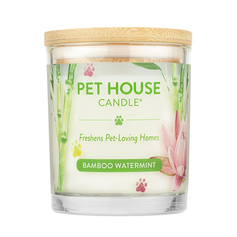 One for all pet house candle – bamboo Watermint Click for all 15 scents – natural soy wax/animal smell removal bamboo watermint