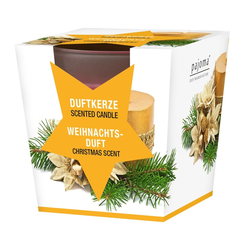 Pajoma fragrance candle Christmas fragrance – in satin glass |120g of wax weight burning time: 25 hours in a noble gift packaging |Premium quality Christmas fragrance 1