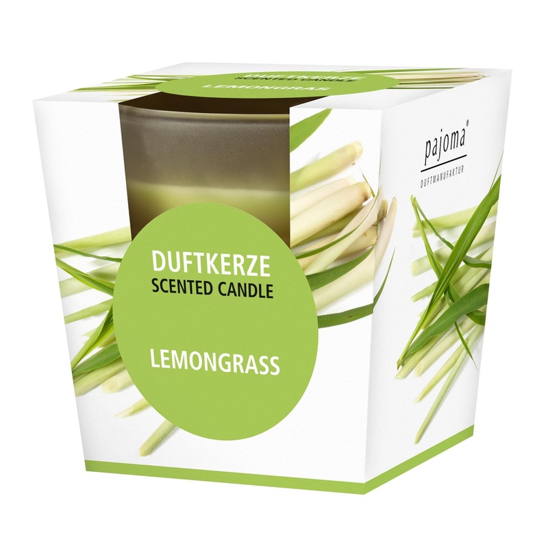 Pajoma fragrance candle lemongrass – in satin glass |120g of wax weight burning time: 25 hours in a noble gift packaging |Premium quality lemongrass 1