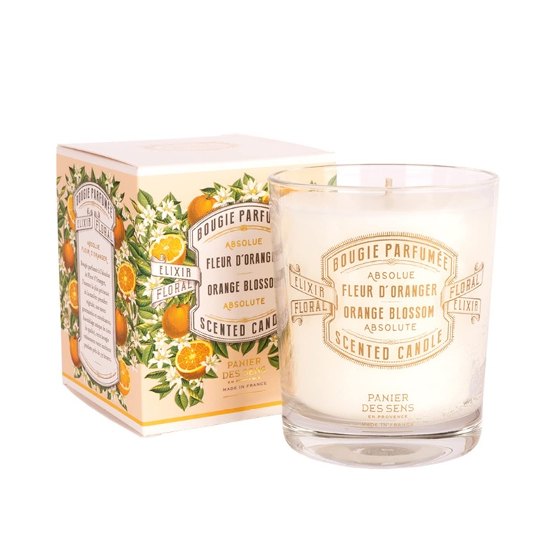 Bread the Sens – orange blossom candle – fragrance candles for at home – aromatherapy candles from France – durable & 100% natural cotton – candles for women and men – vegan – 180g