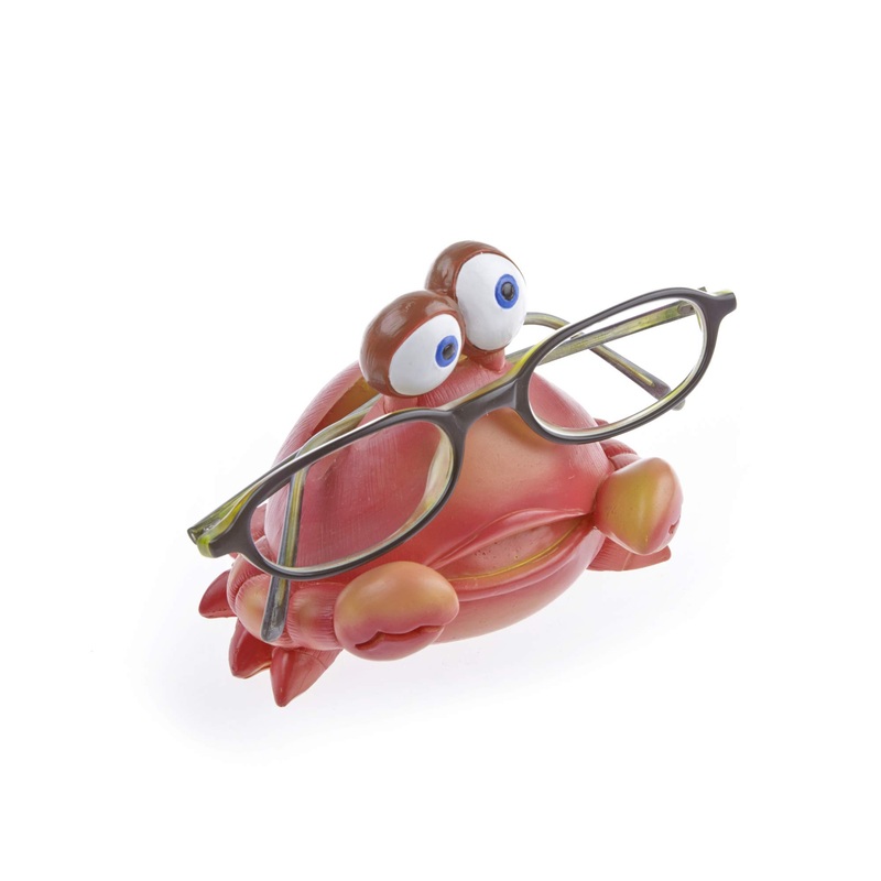 By-Bers children’s glasses holder glasses keeper Caribbean design crab hand-painted from polyresin for young and old for children and young at heart funny and cheeky colorful