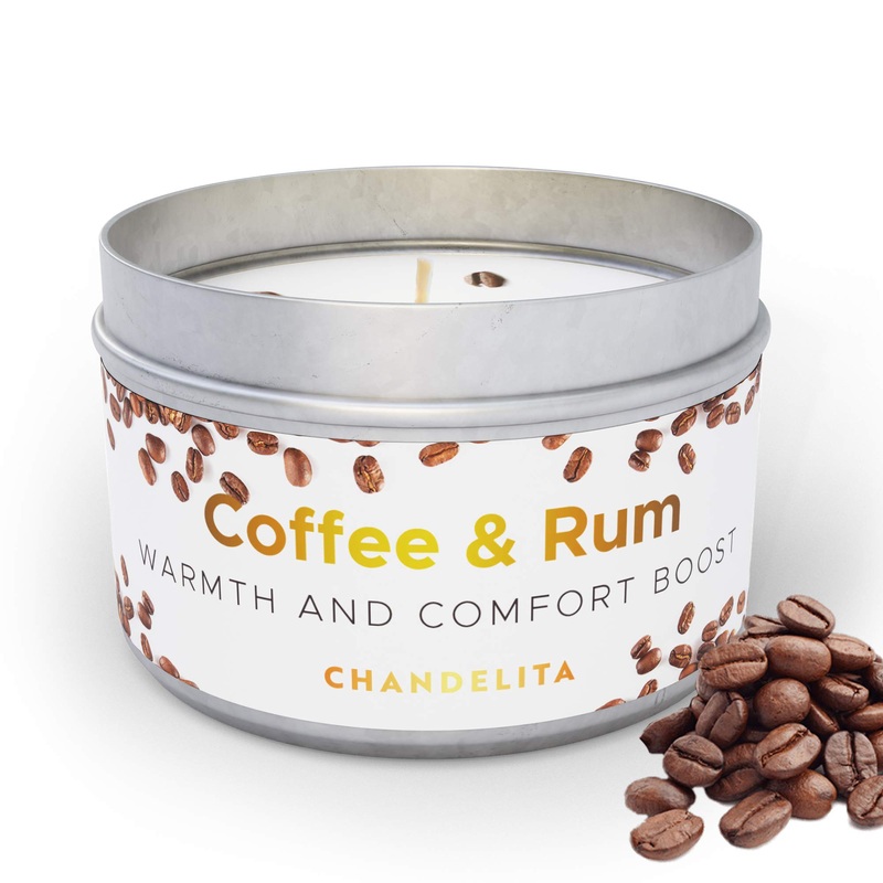 Chandelita Aroma of coffee with a light rum aroma to improve user cognitive skills optimize our attention and for enjoyable well -being – fragrance candle coffee