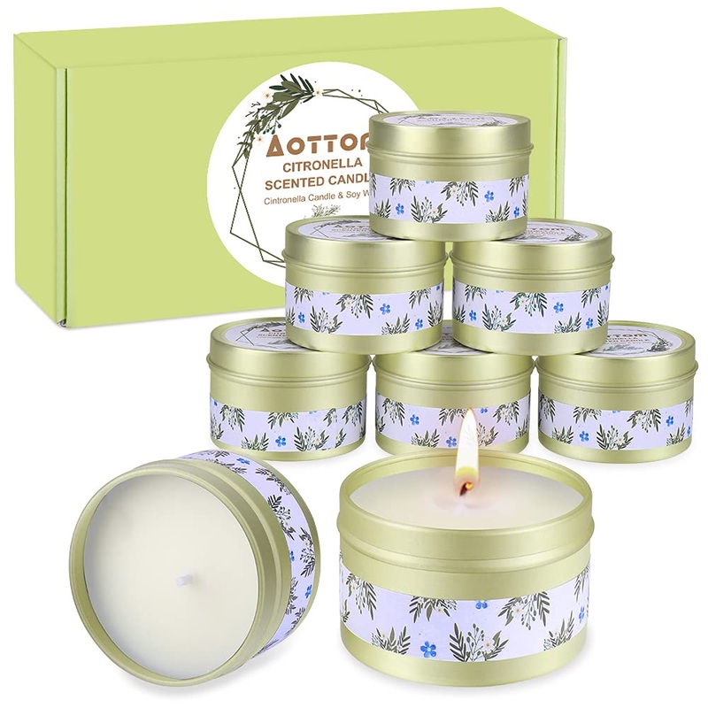 Citronella candles outside outdoor candles lemon garden lemongrass natural soy wax – up to 120-160 hours of burning duration fragrance candle candlelight for picnic camping terrace green
