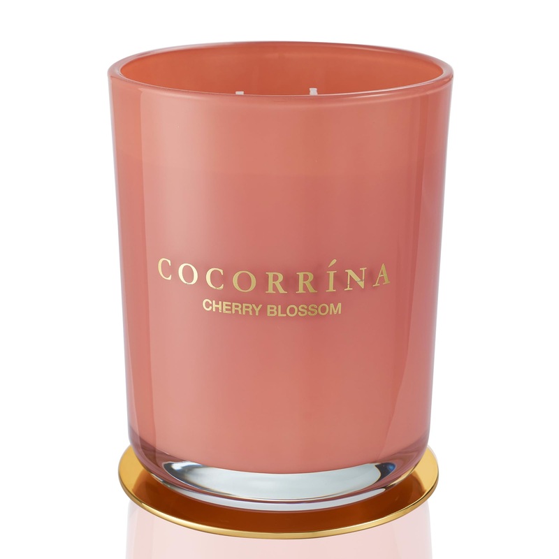 Cocorr na Candle fragrance candle in a glass – cherry blossom burning time up to 46 hours with 2 wicks natural soy candle Christmas gift candle 420g cherry blossom 420g