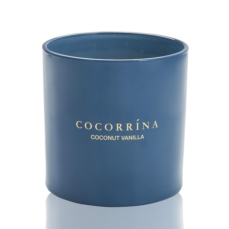Cocorr na Candle fragrance candle in a glass-coconut vanilla burning time up to 110 hours with 3 wicks natural soy candle Christmas gift candle 1300g coconut vanilla 1300g