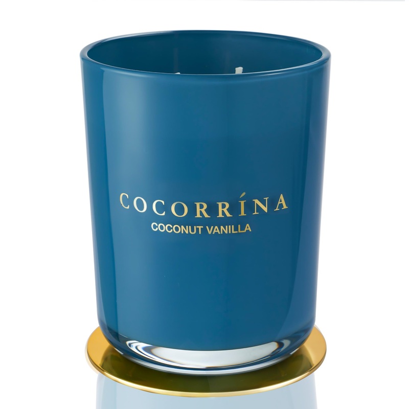 Cocorr na Candle fragrance candle in a glass – coconut vanilla burning time up to 46 hours with 2 wicks natural soy candle Christmas gift candle 420g coconut vanilla 420g