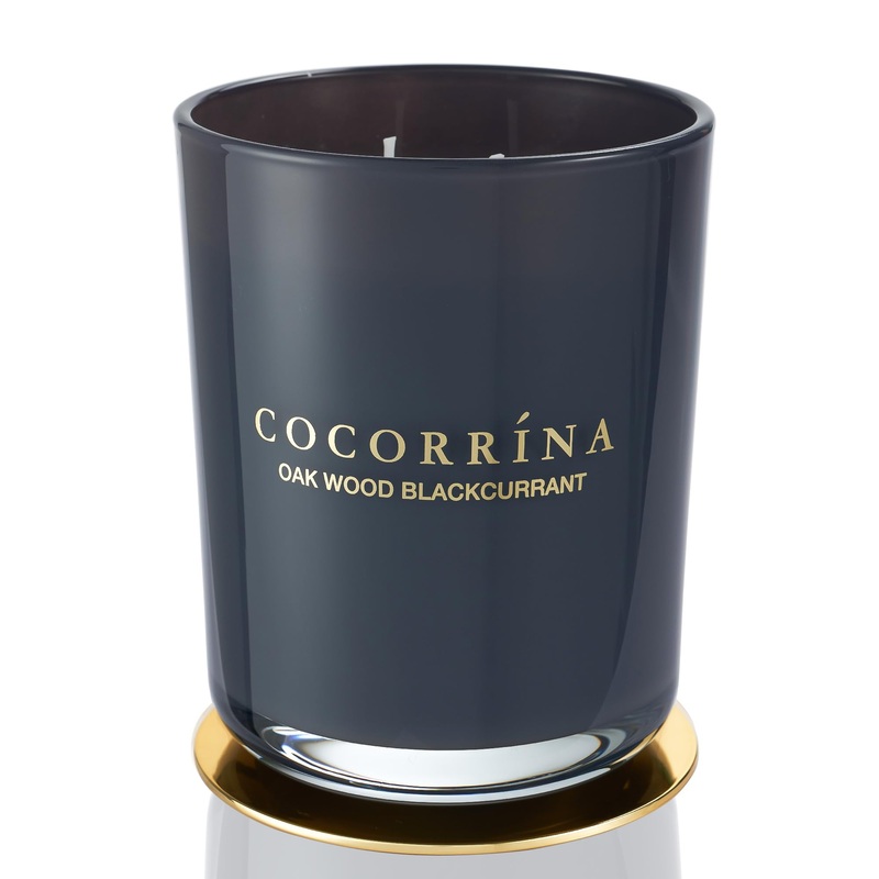 Cocorr na Candle fragrance candle in a glass – oak wood black currant burning time up to 46 hours with 2 wicks natural soy candle Christmas gift candle 420g oak black currant 420g