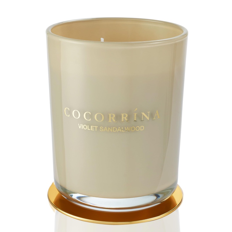 Cocorr na Candle fragrance candle in a glass – violet sandalwood burning time up to 46 hours with 2 wicks natural soy candle Christmas gift candle 420g violet sandalwood 420g