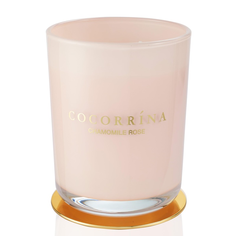 Cocorr na Candle fragrance candle in the glass – chamomile rose burning time up to 46 hours with 2 wicks natural soy candle Christmas gift candle 420g chamomile rose 420g