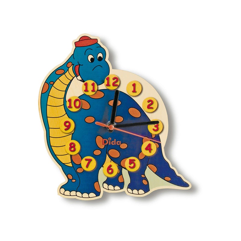 Dida – wall clock dinosaurs analog clock for hanging for the children’s room the funny dinosaurs is an ideal little gift optimally also in the kindergarten orologio da parete wall clock dinosaurs