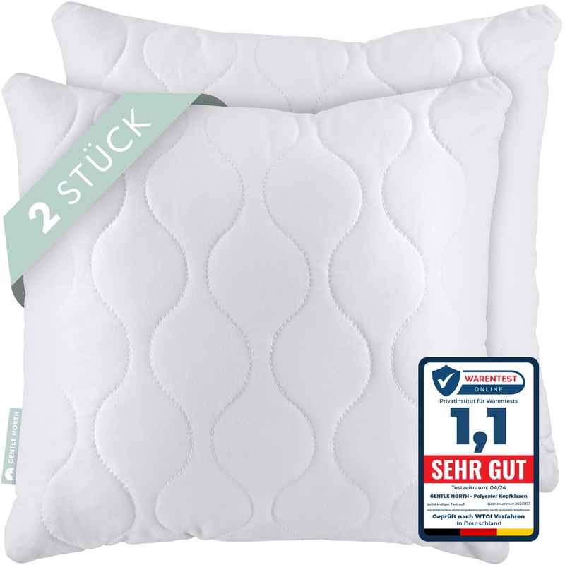 Gentle North pillow (40×40 cm in size) – 2 set pillow for bed and as a decorative pillow – with zipper for filling – sofa cushion – ornamental pillow for couch and sofa – kotex – washable up to 60 – white 2 St. |40x40cm