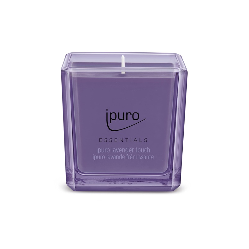 IPuro – Decorative Lavender Touch fragrance candle – minimalist & puristic in the glass – intensive fragrance candles with contemplative lavender notes – stylish candle 125 g