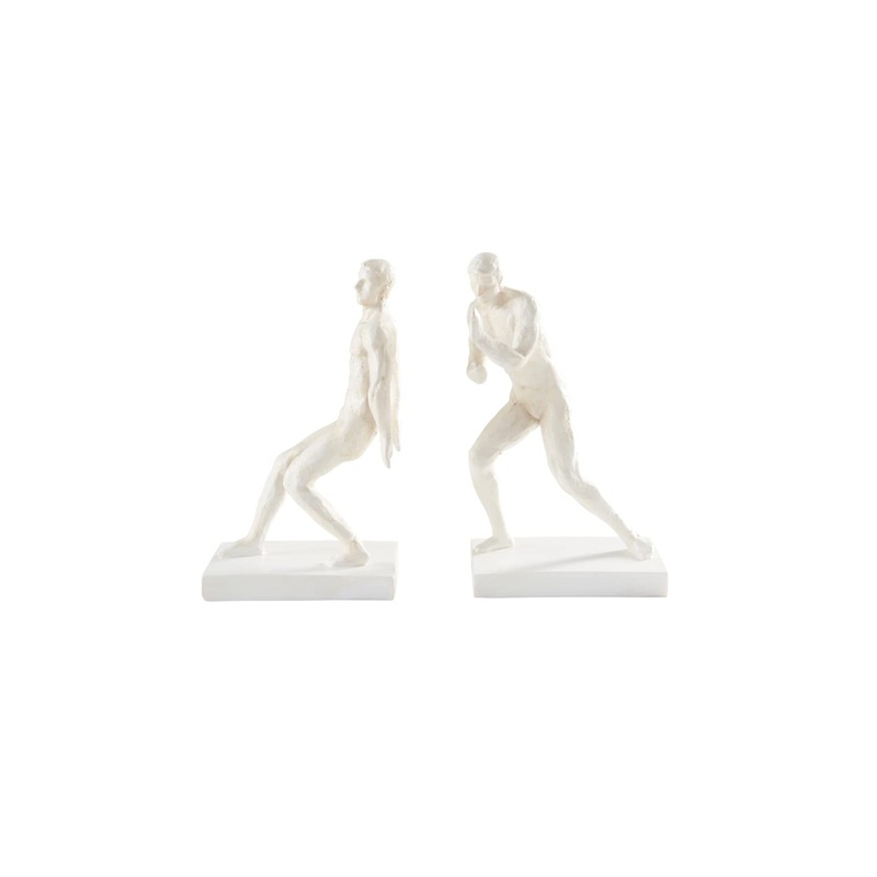 Jotex Push Book support stylish and strong decorative bookkeeping made of polyresin (2 Set) – white 26.7×16.5×11 cm unit size white