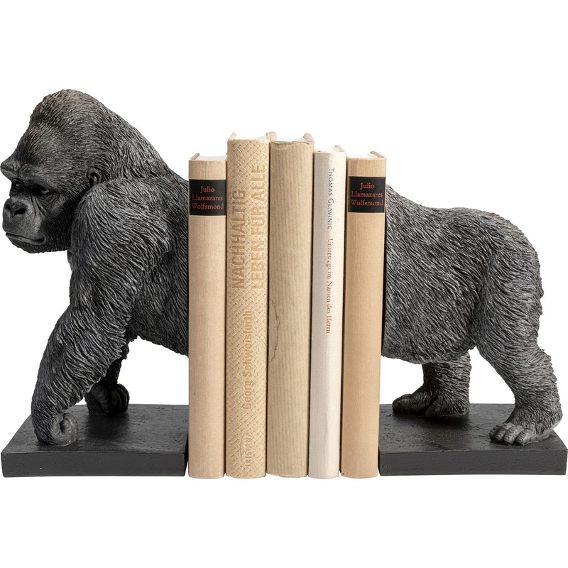 Kare Design Bookend Gorilla (2/Set) Two-part bookend animal figure MONKEY black item height 24.8cm