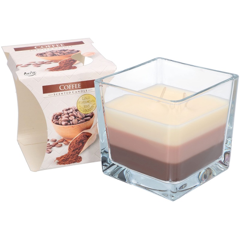 Kotarbau 2-Docht fragrance candle in the glass coffee three-kinge candle multi-colored gift idea aromatherapy decoration candles burning time up to 32 hours