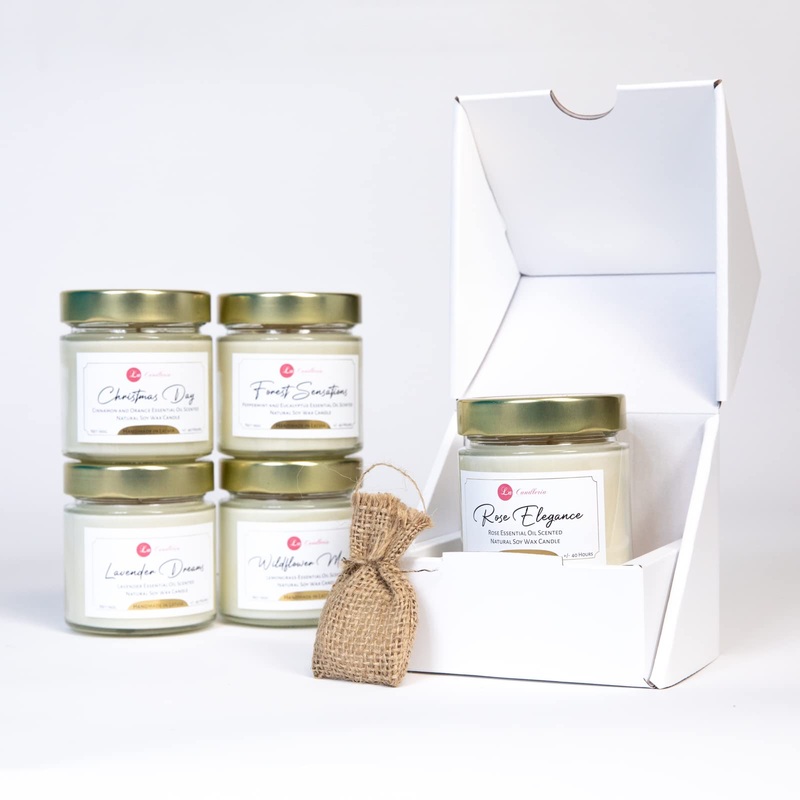 Lacandleria scented candles in the glass Long burning time high -quality exclusive decorative ores with fragrance without pollutants aromatherapy fragrance candle fragrance candle made of essential oils (rose elegance)