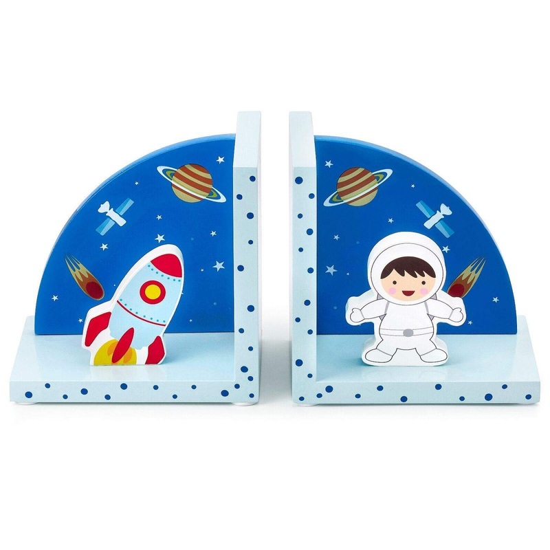 Mousehouse Gifts – Children’s 3D Rocket Bookends – Wooden – Space Motif