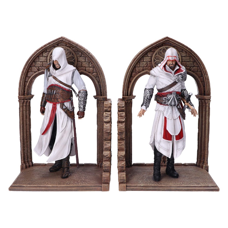 Nemesis Now Officially Licensed Assassin’s Creed Altair and Ezio Library Gaming Bookends Resin Brown 24 cm