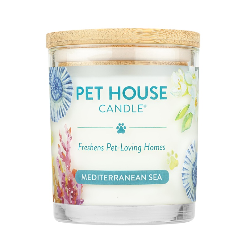 One for all Pet House Candle fragrance candle Mediterranean 100% vegetable wax candle odor removers for home non -toxic and environmentally friendly air -frilly candles