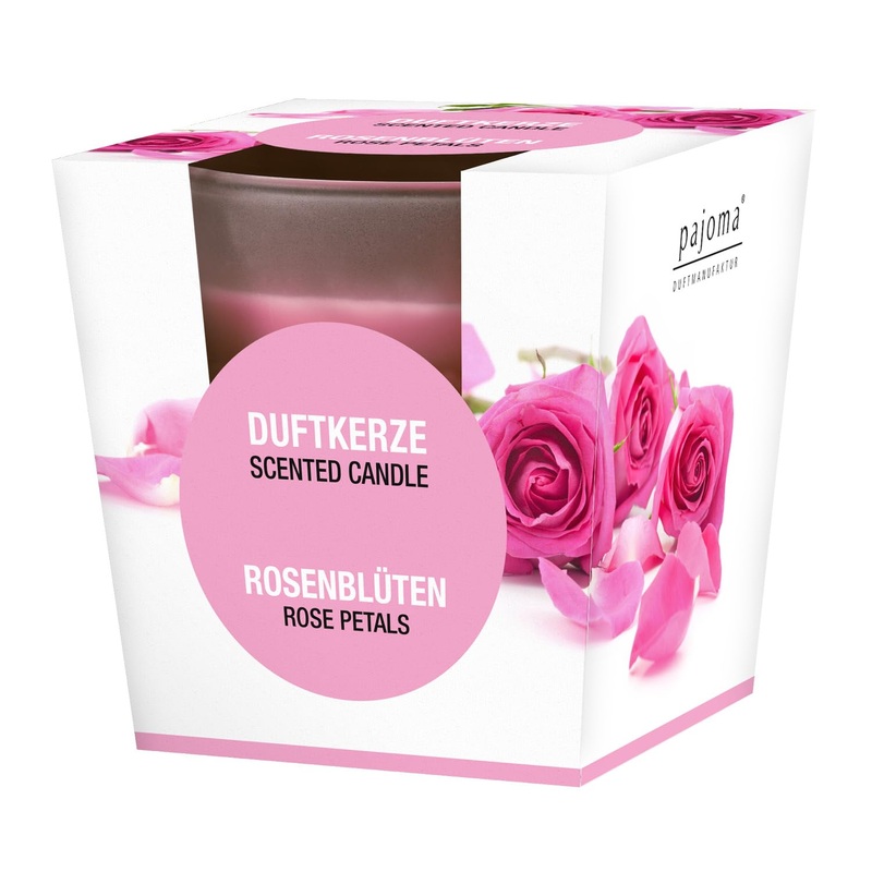 Pajoma fragrance candle rose flowers – in satin glass |120g of wax weight burning time: 25 hours in a noble gift packaging |Premium quality rose flowers 1