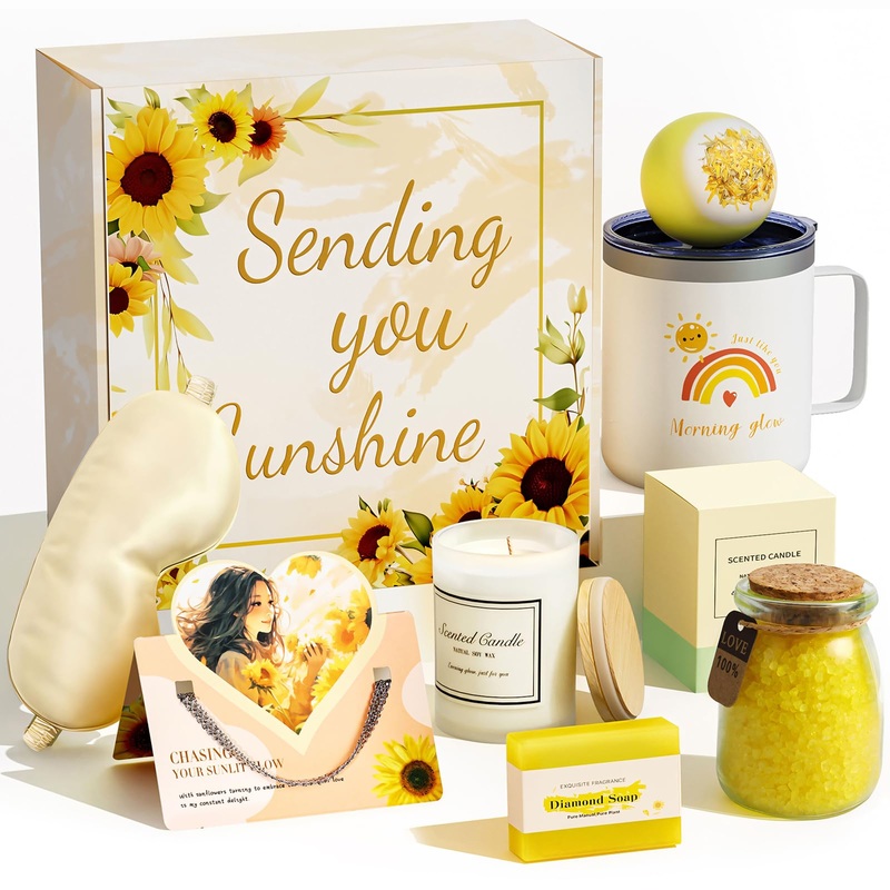 Pikile gifts for women sunflower gifts for sunshine wonderful Christmas gifts care sets for women unique gift sets for mom girlfriend wife grandma yellow