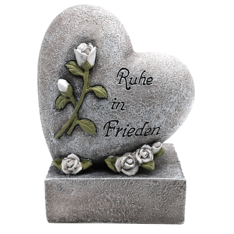 Anosta heart on base – grave decoration grave ornament (grey – rose)