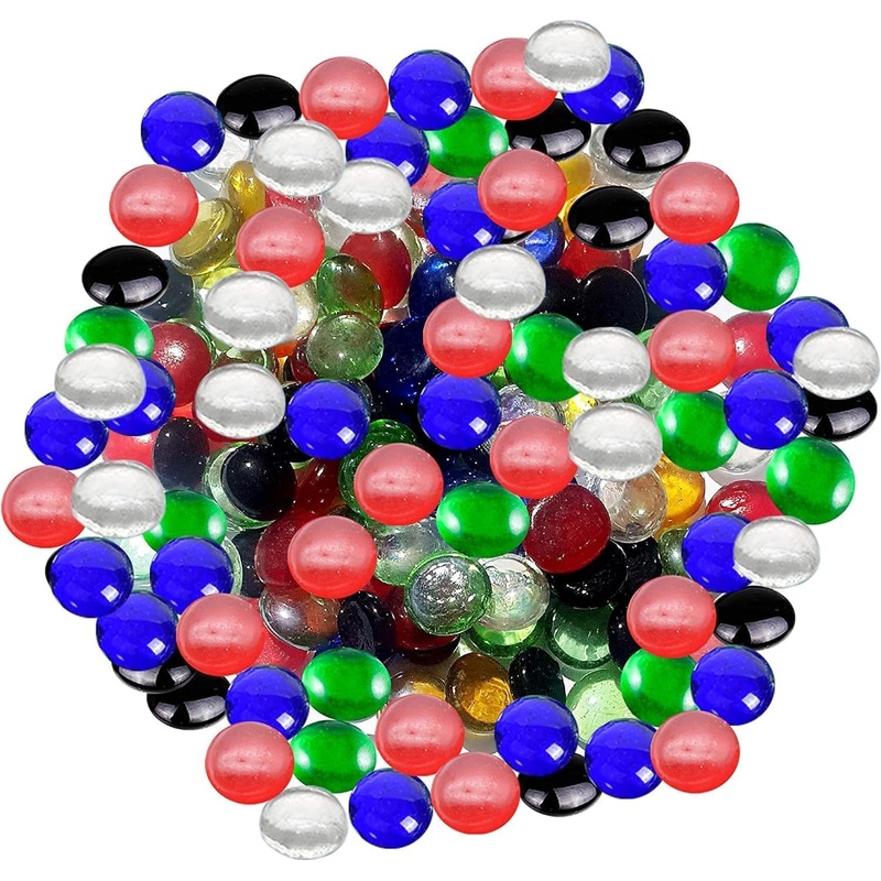 Arsuk glass beads colorless pebbles – 180 pieces glass pebble decorative stones for garden pebble stones aquarium fluorescent glass nuggets clear pebbles (180 pieces mixed glass pebbles)